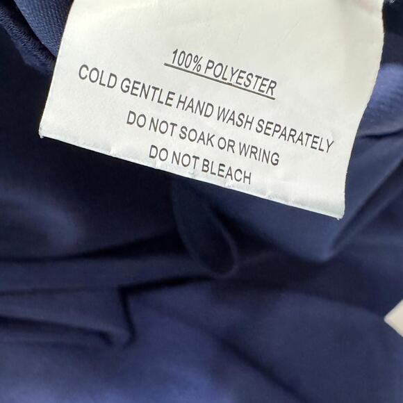 Selfie Leslie Women’s Size Small Navy Blue Faux Wrap Tie Front Mini Dress - Picture 4 of 8